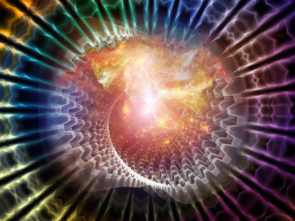 A swirling sacral vortex of colored energy