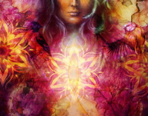 Heart chakra beaming with colors-Chakra System