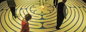 People walking a Labyrinth-Sedona Vortex Adventures