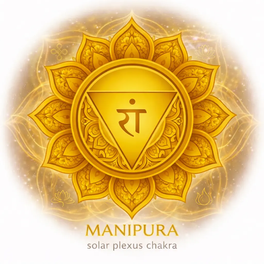 Yellow Manipura Solar Plexus Chakra Yantra symbol for Sedona vortex healing chakra tours