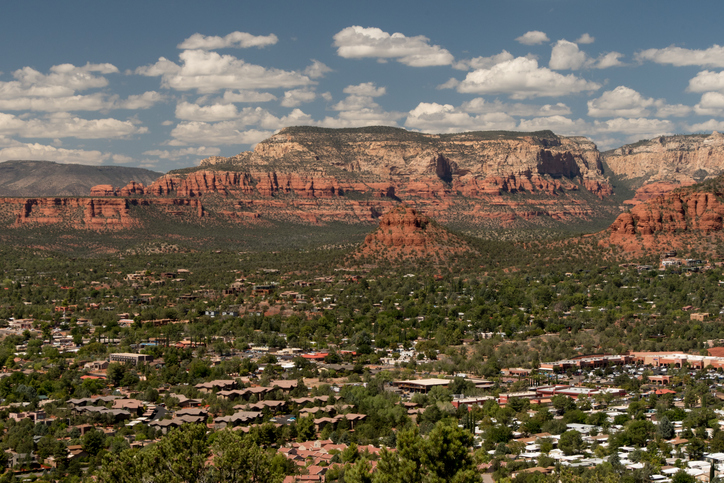 Panoramic View of Sedona Red Rocks Panorama View of Sedona from Airport Mesa Vortex.